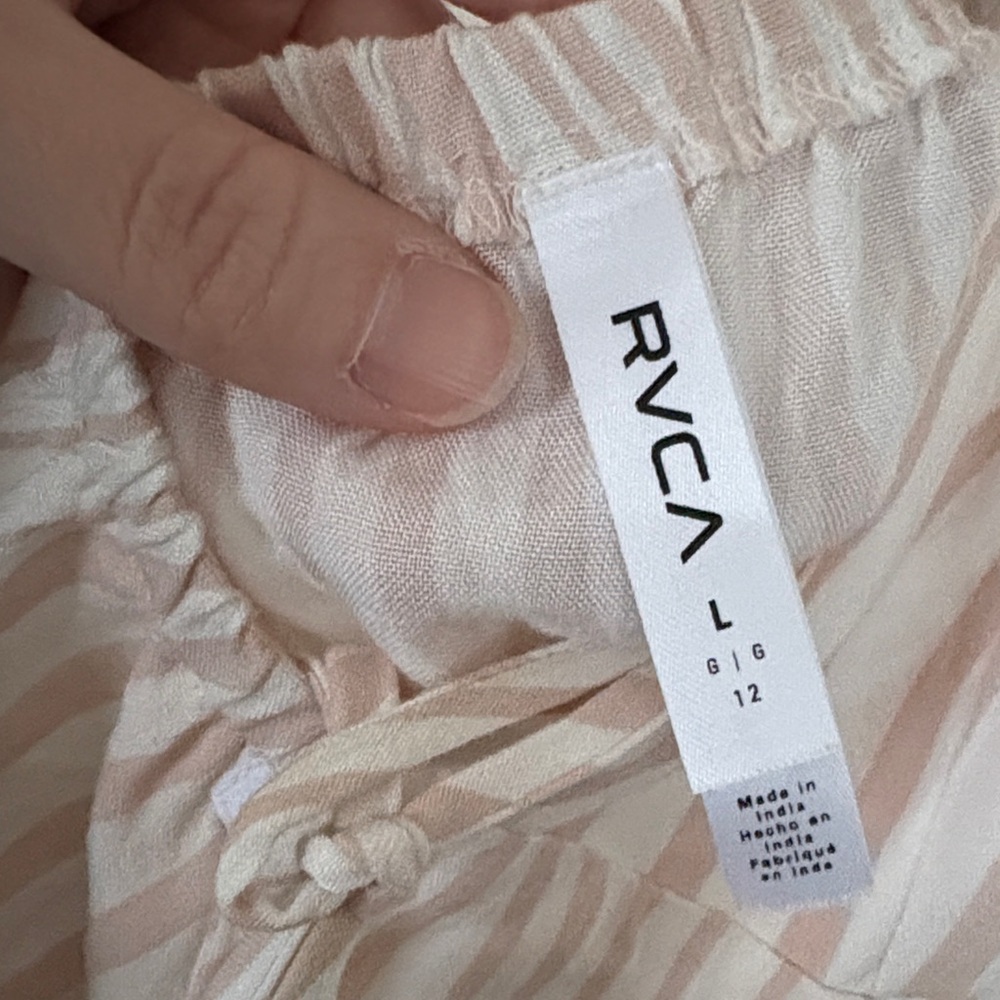 RVCA Pink and White Striped Open Back Mini Dress - Picture 2 of 4